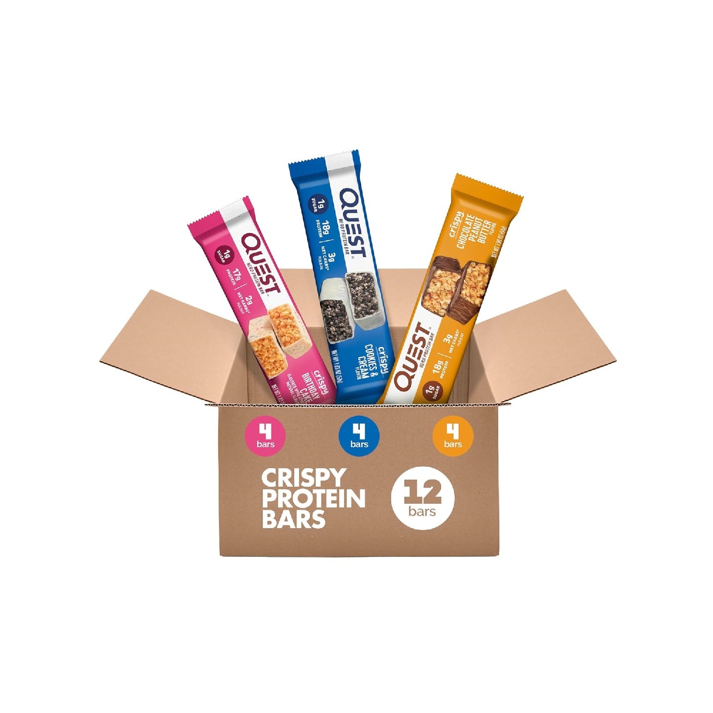 Quest Nutrition Crispy Hero Protein Bar, 17g Protein, 1g Sugar, 2g Net Carbs, Gluten Free ,  12 Count